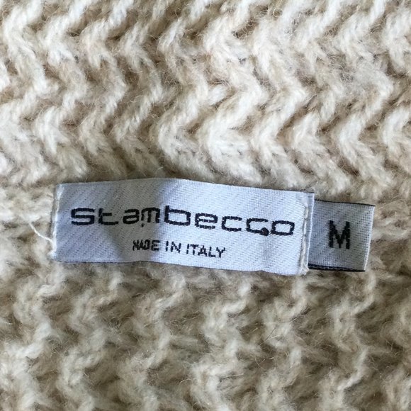 St. Ambecco Italian Wool Blend Long Cream Sweater, Medium - Picture 7 of 9